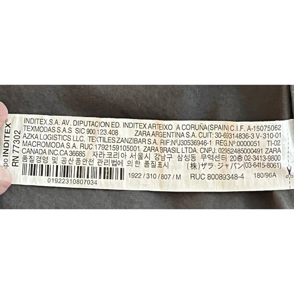 Zara‎ Man Jacket Lightweight Sz M Gray Conch Waist Zipper Snap Button Hood - Picture 11 of 14